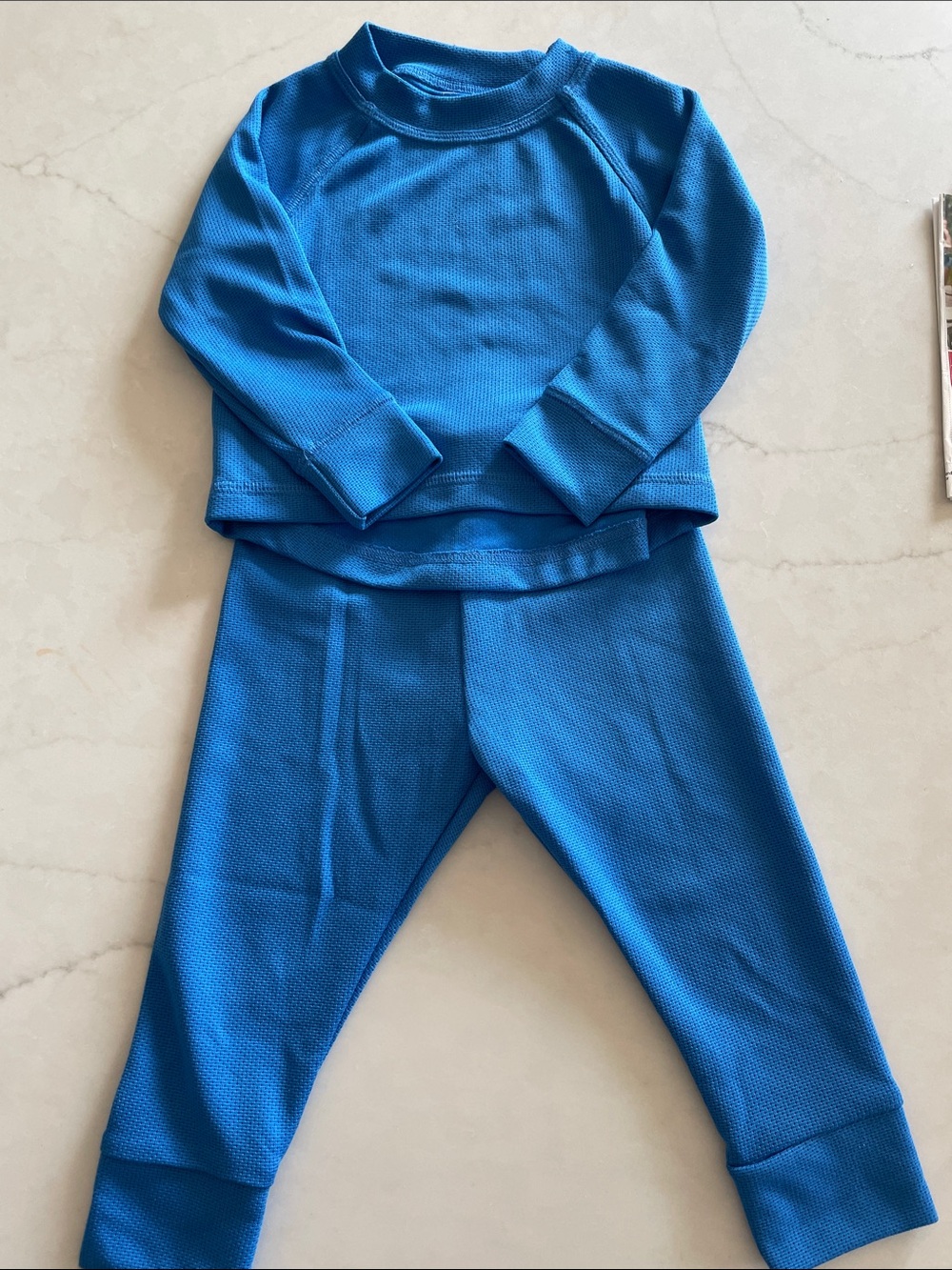 L.L. Bean Toddler 2T wicked warm Blue base layer set